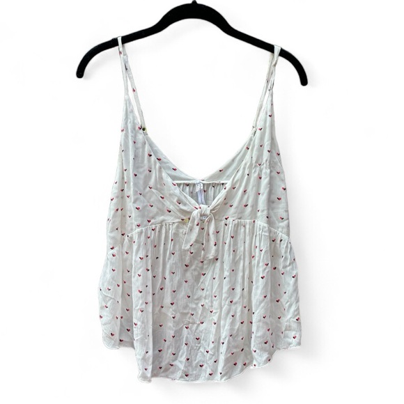 Free People Intimately Free Riviera Romance Cami White Heart Womens Size M - Picture 3 of 5